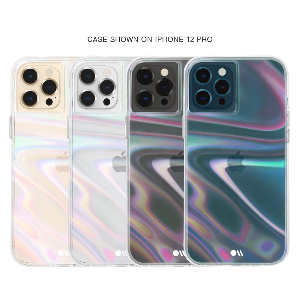 Case Mate   Soap Bubble   Case For Iphone 12 And Iphone 12 Pro (5G)   10 Ft Drop Protection   6.1 Inch   Iridescent Swirl