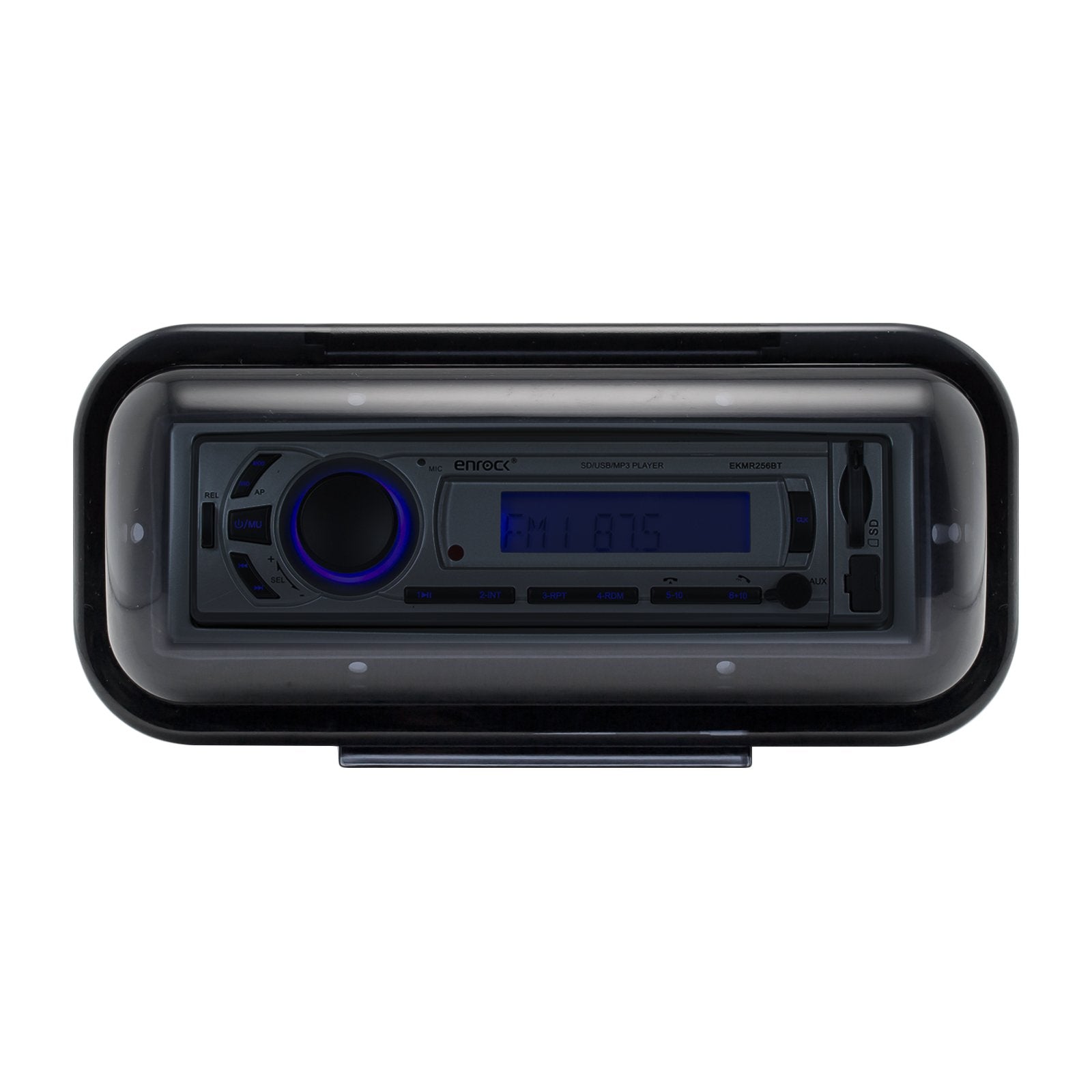 Enrockmarine Emcbk1 Universal In Dash Water Resistant Waterproof Tinted Radio Shield Receiver Cover (Black Base)