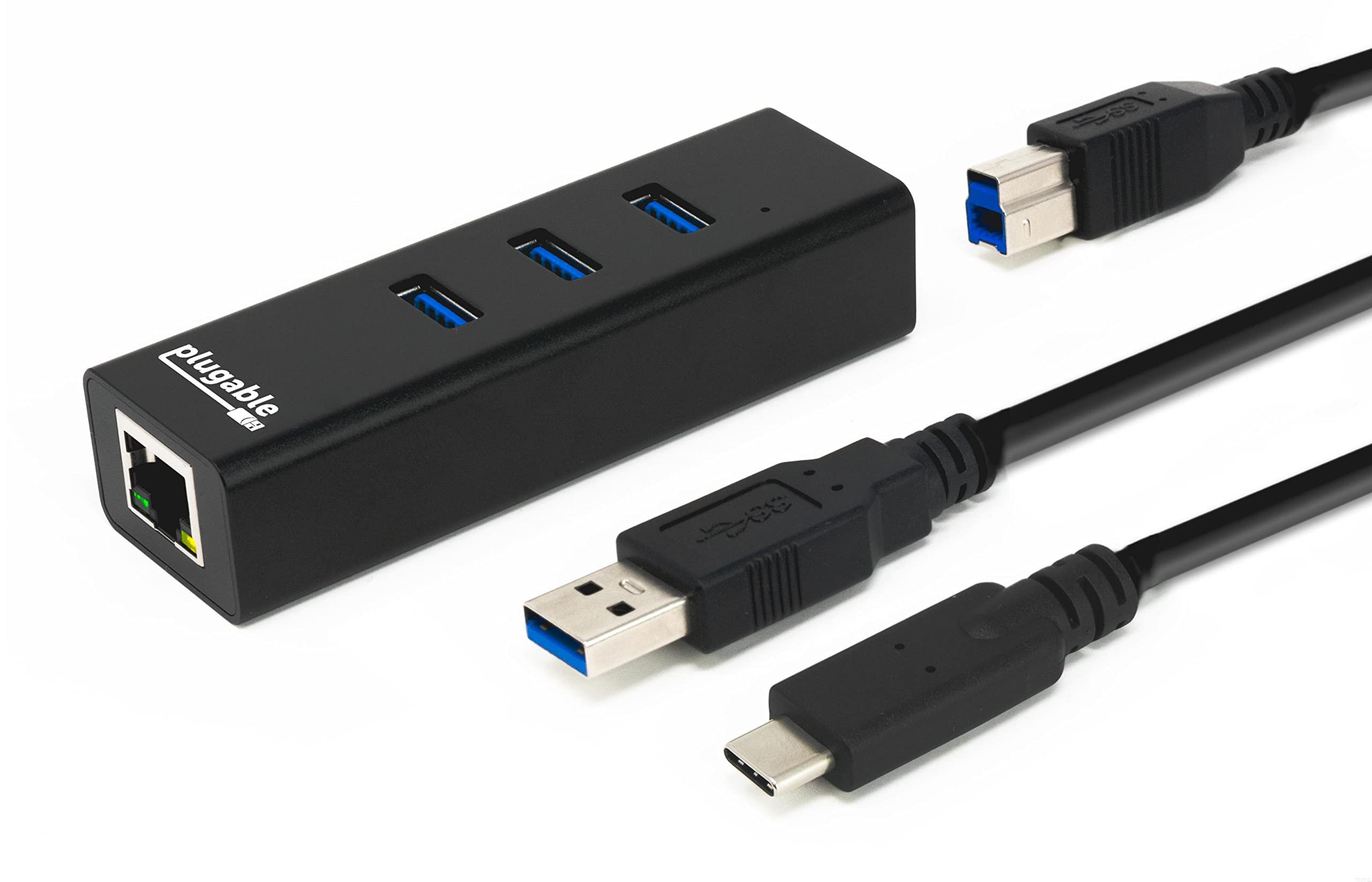 Usb Hub With Ethernet, 3 Port Usb 3 Bus Powered Hub With Gigabit Ethernet Compat