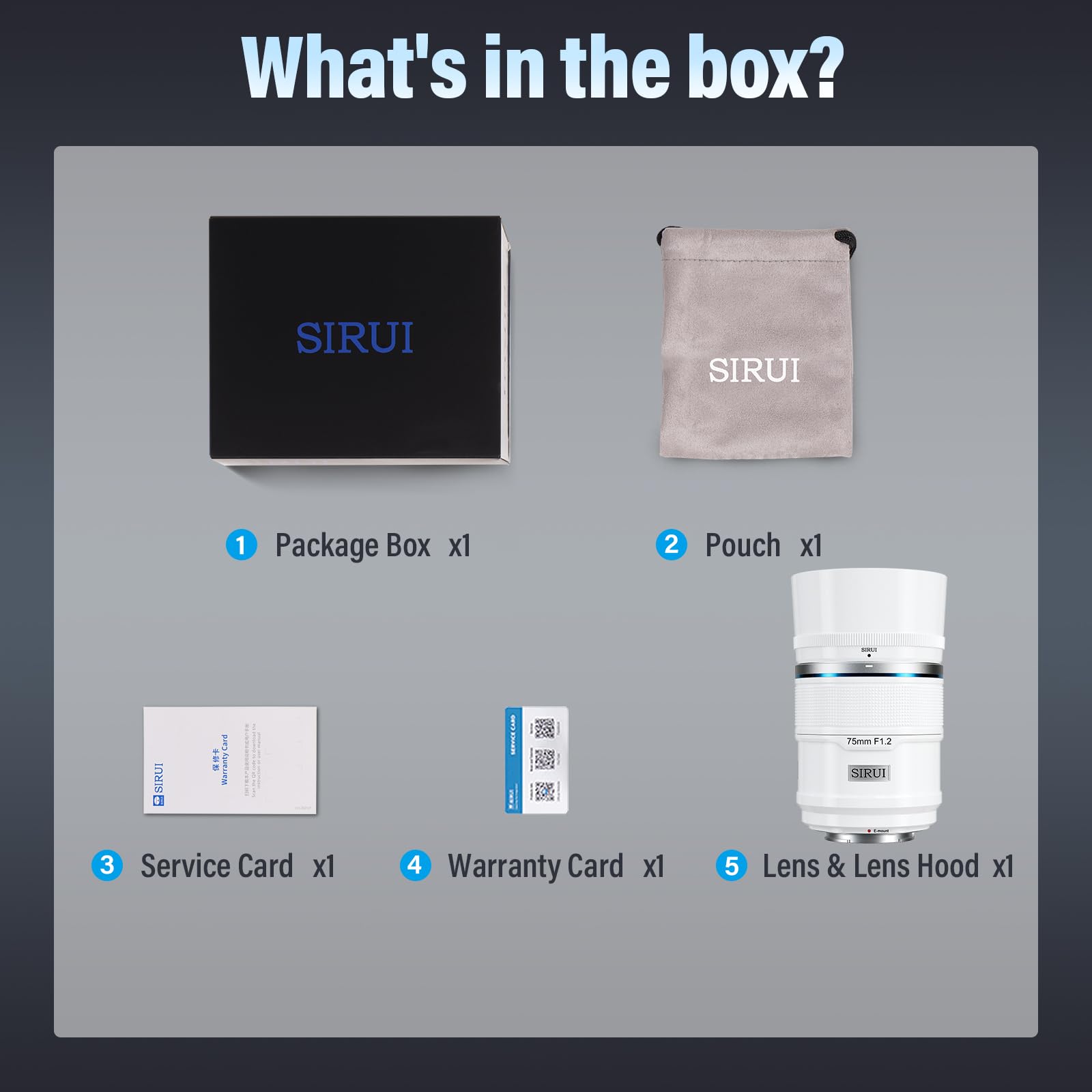 Sirui Sniper 75Mm Autofocus Lens, F1.2 Telephoto Aps-C Camera Lens For A5 A6 A7 Fx A9 Zv-E Series (E Mount, White)