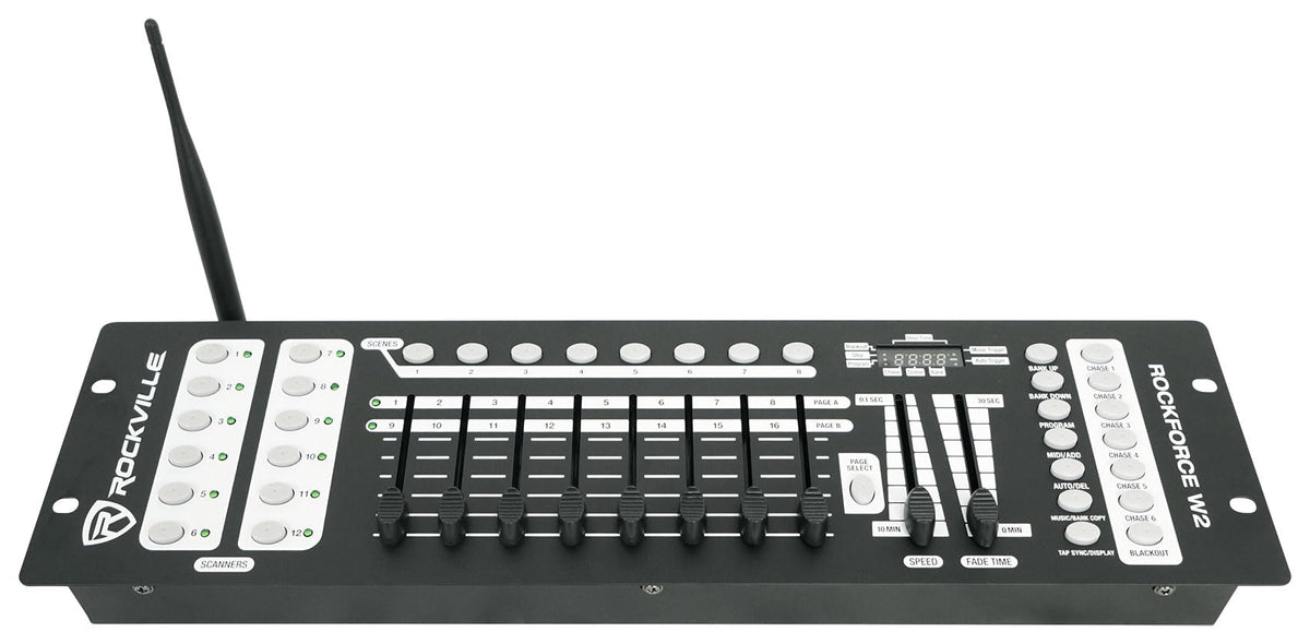 ROCKVILLE 192 Channel Wireless 2.4Ghz DMX Lighting Controller (ROCKFORCE W2)
