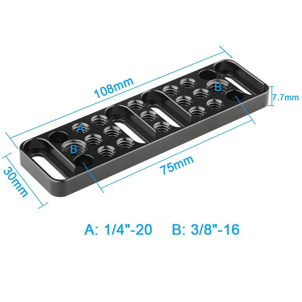 Camvate Multi-Function Mounting Plate Cheese Plate With 1/4-20 And 3/8-16 Connections - 1751