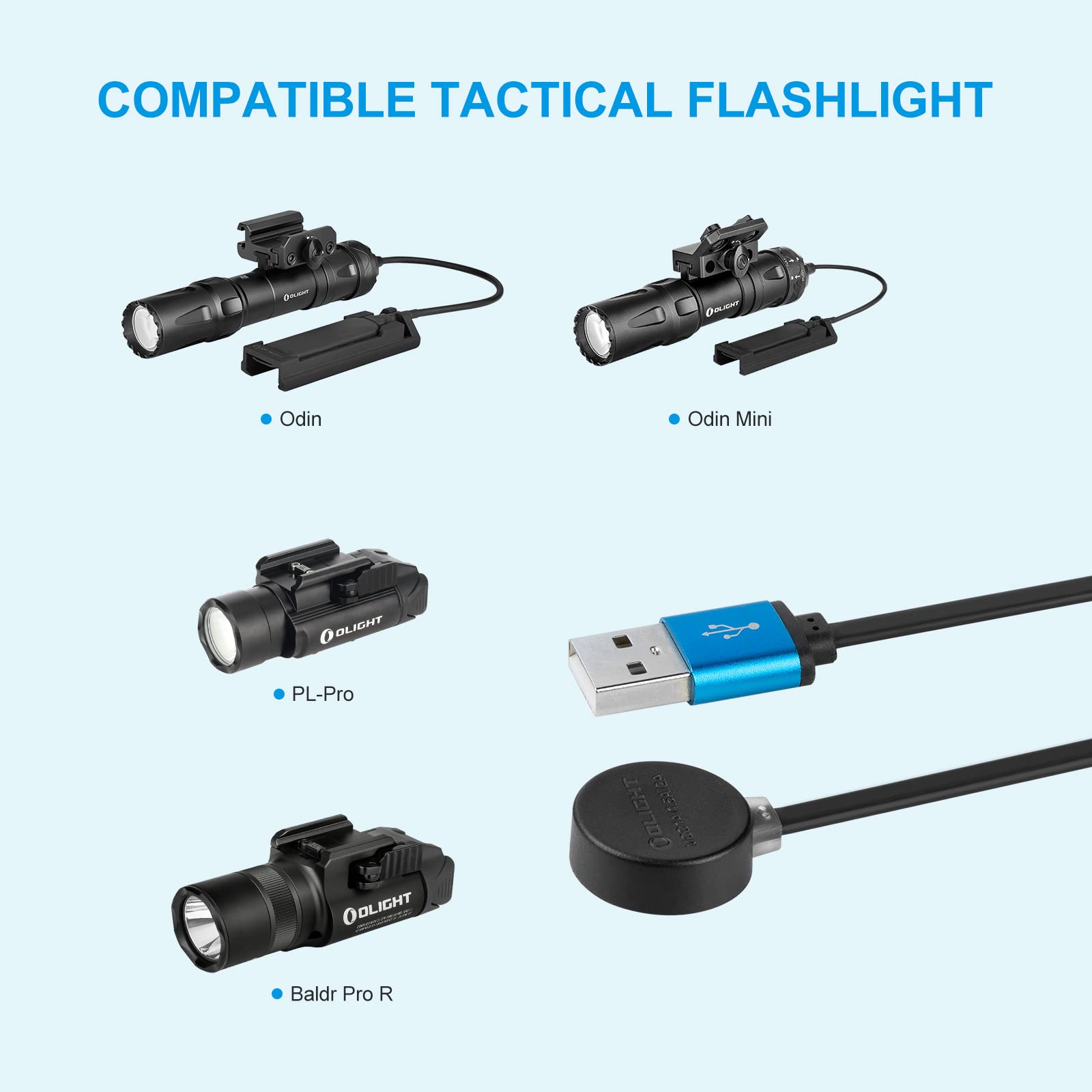 OLIGHT MCC 3 Black Smart Magnetic Charger for Odin/OdinMini/OdinS/PL-Mini3/Baton3/Warrior Mini2 & More