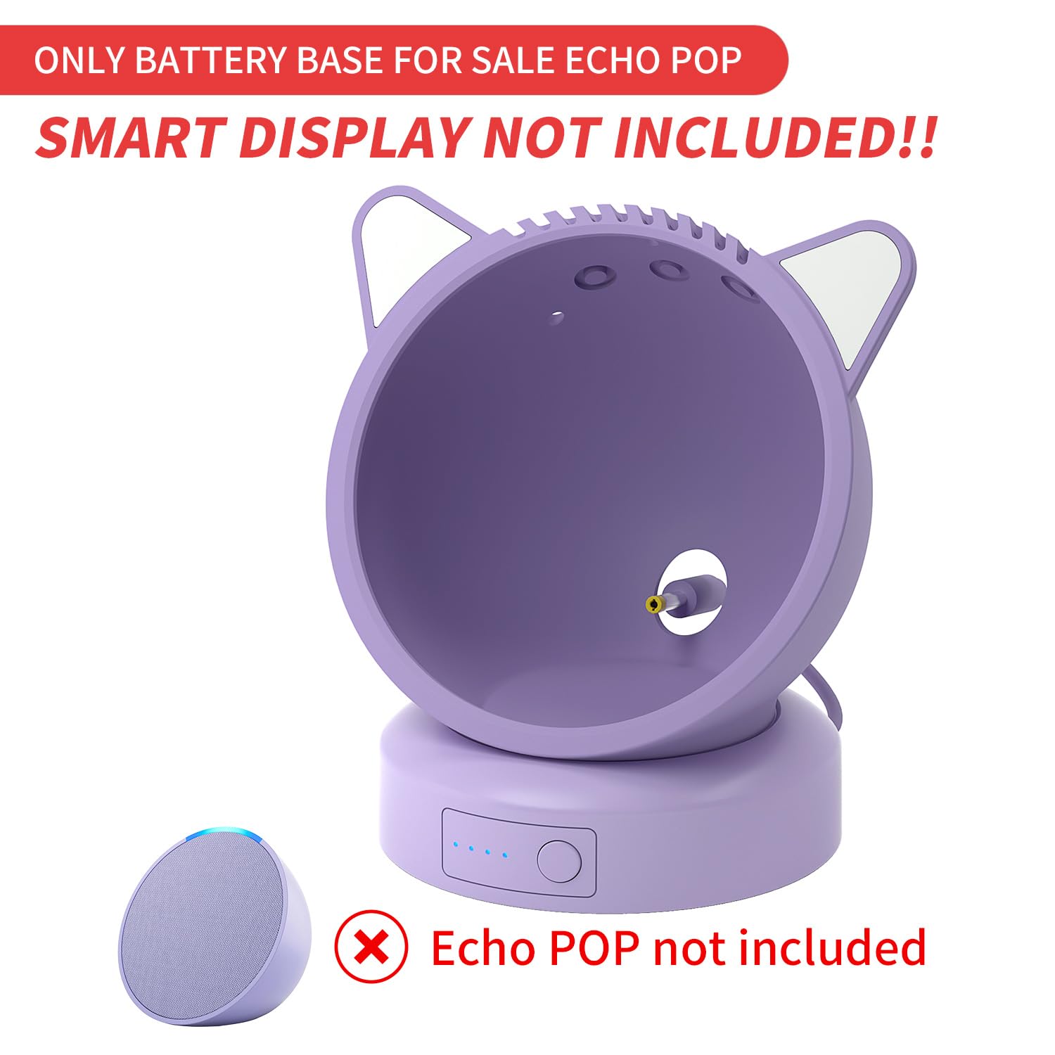 Liboer Echo Pop Battery Base Portable Battery Base For Echo Pop And Xiaodu Speaker, Echo Pop Battery Base With Protective Case (
