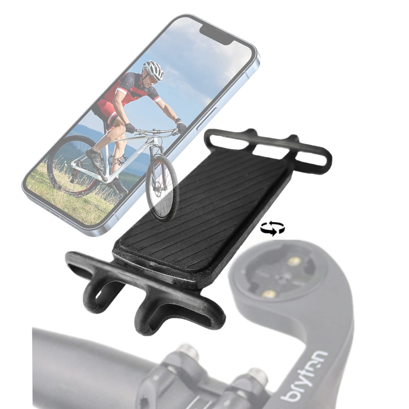 Nelbons Bike Phone Holder Compatible With Most Phones,Compatible With Bryto N Bicycle Bracket Mount Adapter,Detachable Universal