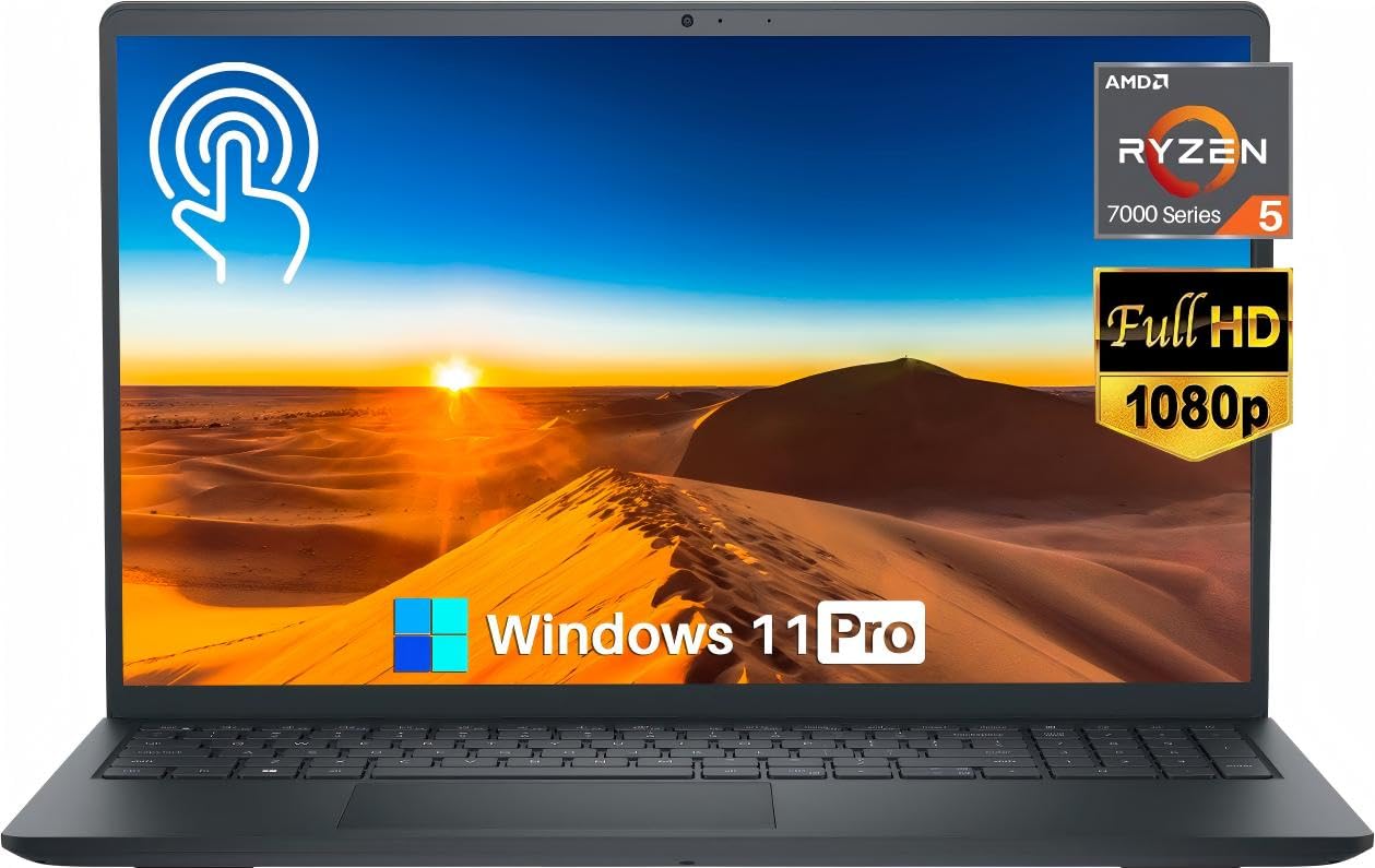 Dell Inspiron 15 3535 Laptop, 15.6 FHD Touchscreen, AMD Ryzen 5-7530U, 16GB RAM, 1TB SSD, Wi-Fi, HDMI, Windows 11 Pro - High-Per