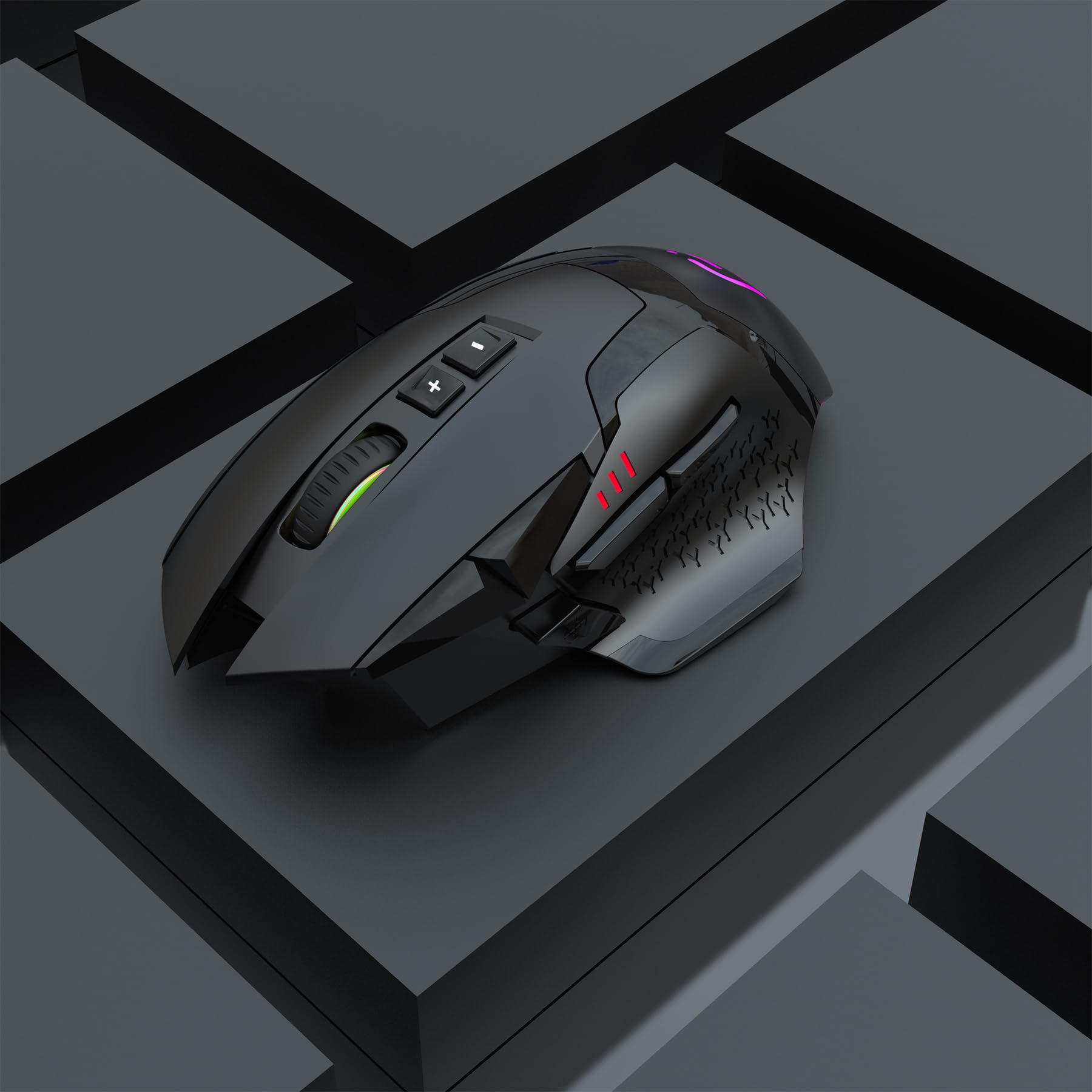 Nyiefada Wireless Bluetooth Mouse For Laptop Thumb Rest Ergonomic   4000Dpi Rechargeable 10 Buttons/Shortcuts Usb C Rgb Silence,