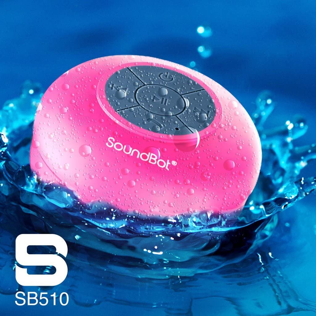Soundbot Sb510 Hd Water Resistant Bluetooth Shower Speaker, Handsfree Portable Speakerphone With Built In Mic, 6Hrs Of Playtime,