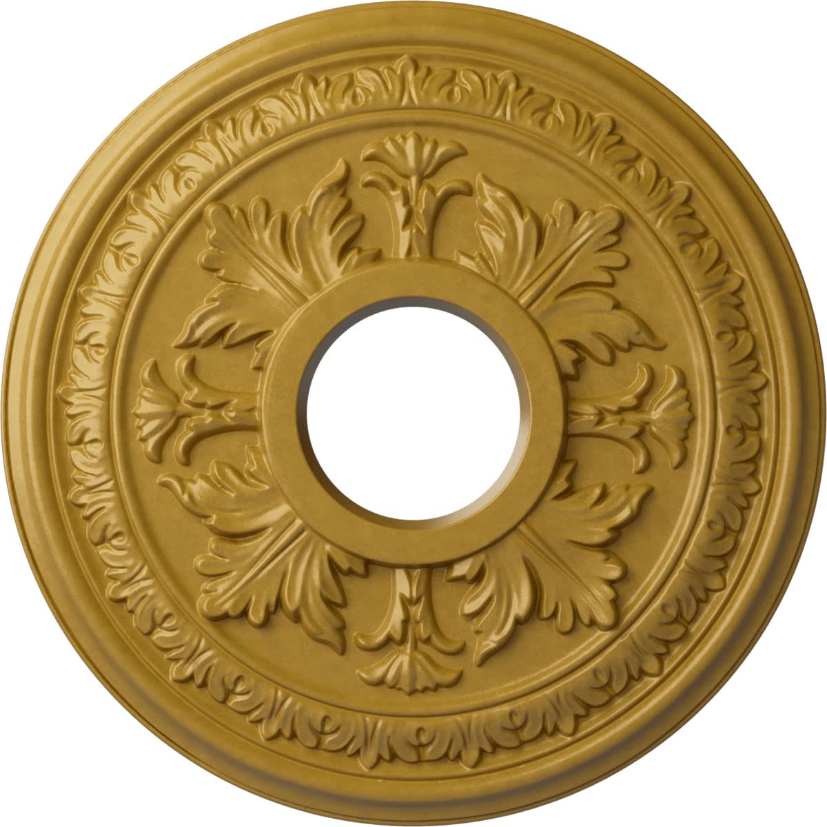 Ekena Millwork CM15BAIGS 15 3/8OD x 4 1/4ID x 1 1/2P Baltimore Ceiling Medallion Fits Canopies Up to 5 1/2, Iridescent Gold
