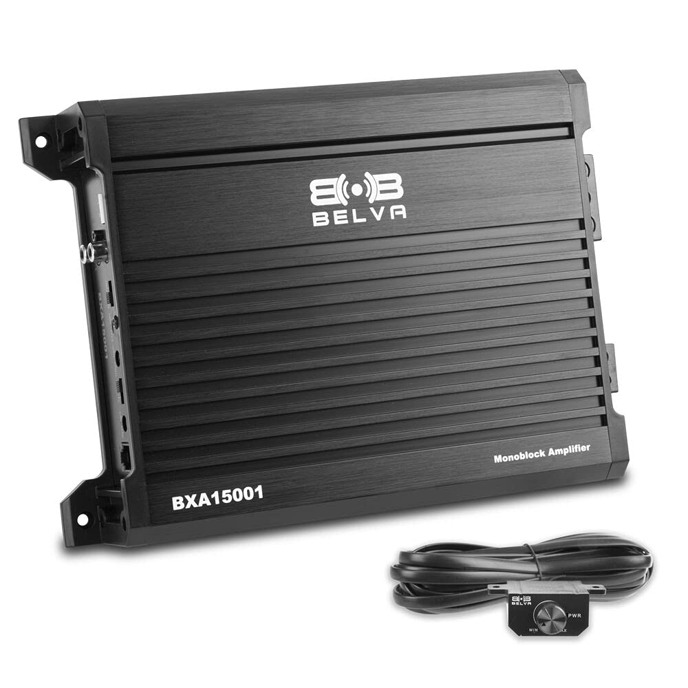 Belva Bxa15001 1500W Peak Bx Series 2 Ohm Stable Class A/B Monoblock Car Audio Mosfet Amplifier With Remote Subwoofer Level Control