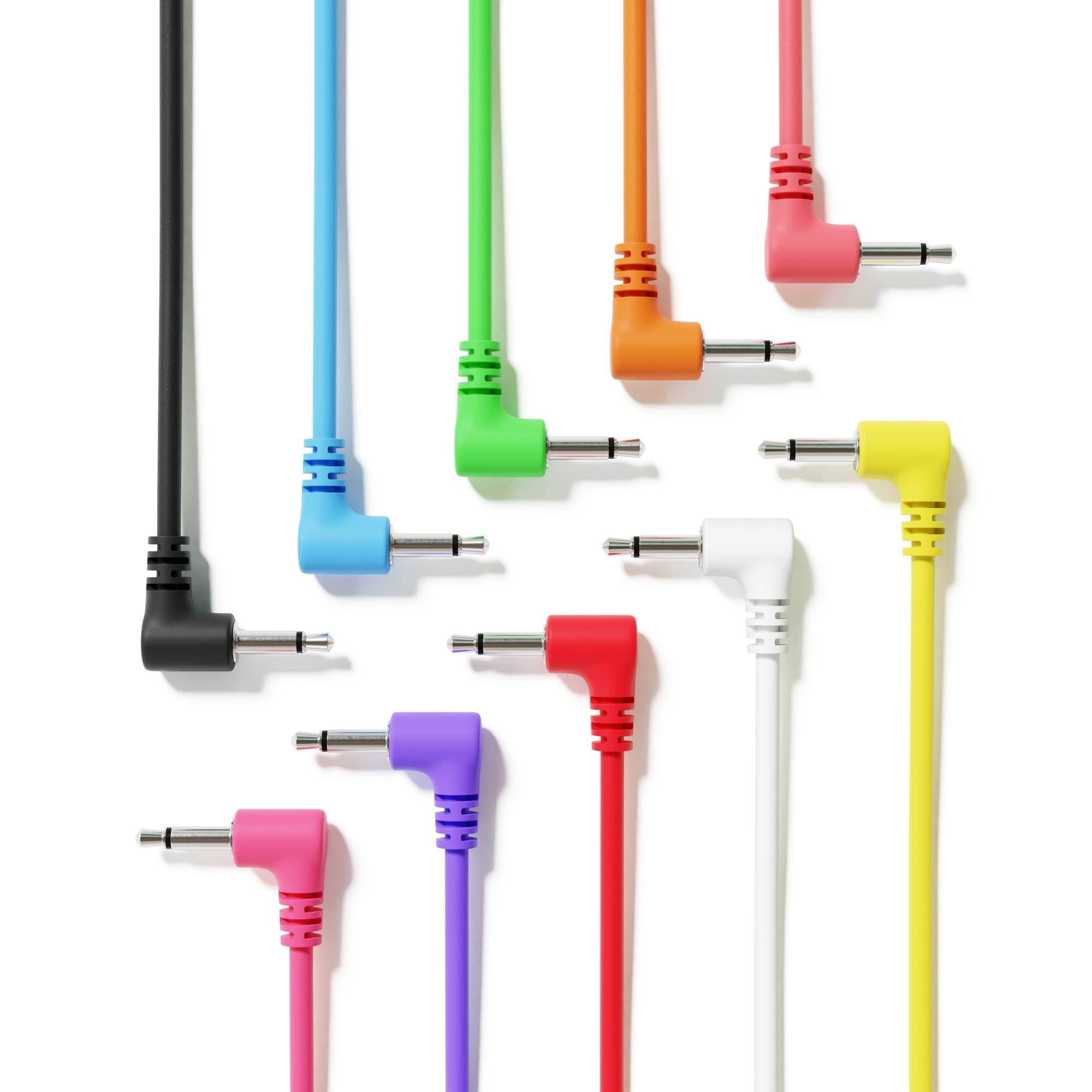 Excelvalley   10 Pack   Right Angle Mono Modular Patch Cables   35Mm 18 Eurorack Synthesizer 15 Cm   6]