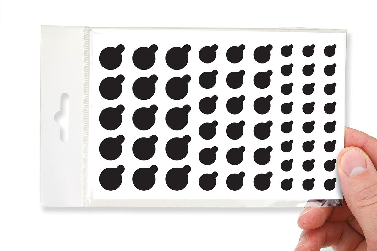Blocked Webcam/Camera Vinyl Covers | Low Tack Restickable Webcam Sticker | Multiple Sizes | Black 57 Pack Tabbed (Muted Matte)