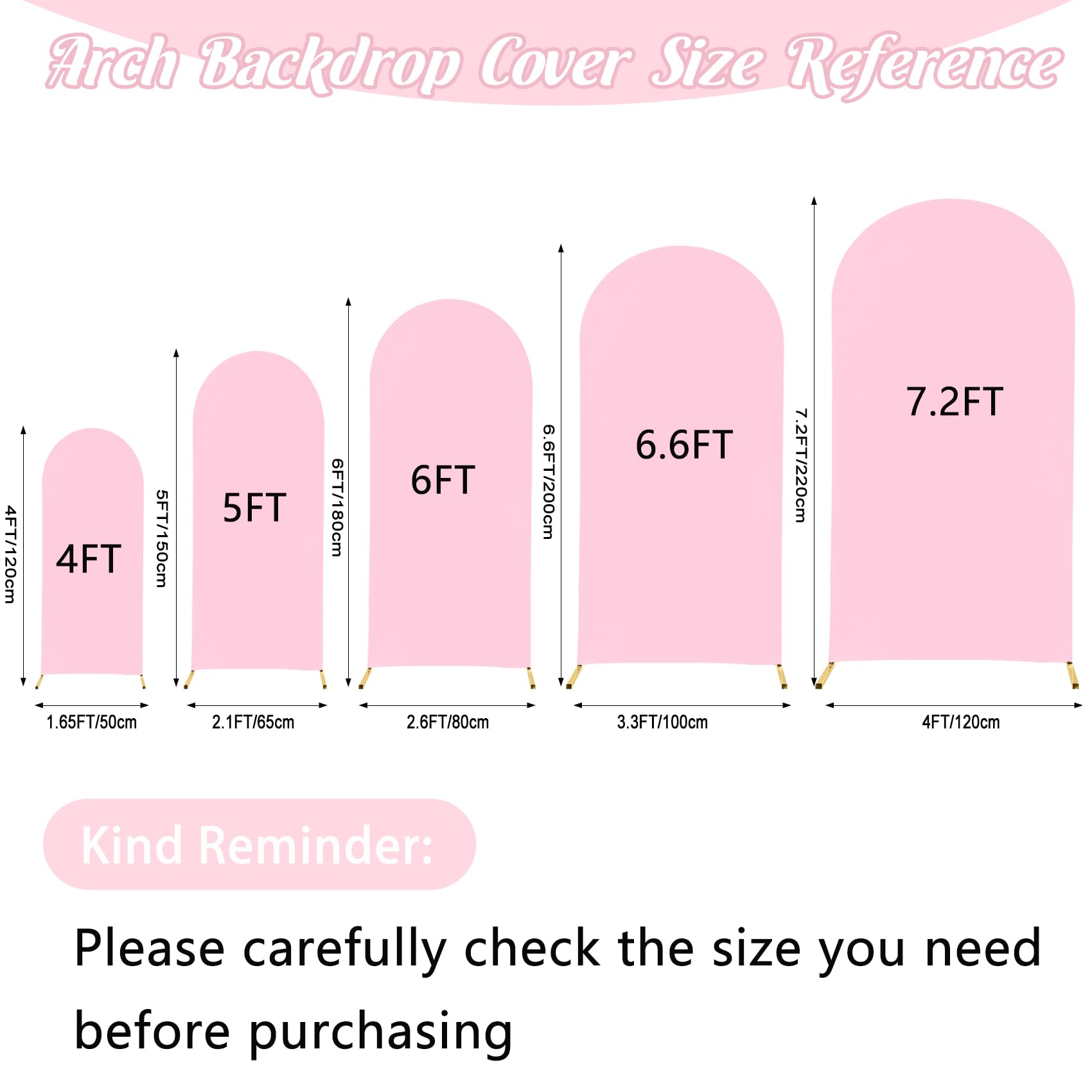 Fivenl Spandex Fitted Wedding Arch Cover 6Ft Pink Arch Backdrop Cover, Round Top Chiara Backdrop Stand Covers For Wedding Birthd