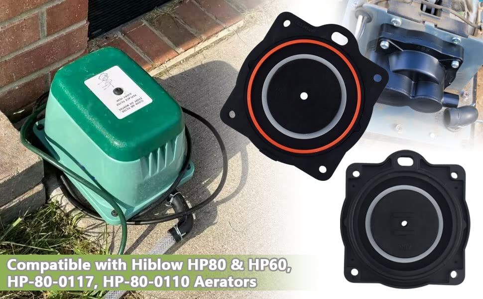 Hp60/80 Air Pump Rebuild Kit For Hiblow Hp 80, Hp 60 Aerators, Hp 80 0110, Included Diaphram, Filter And Screws Kit.