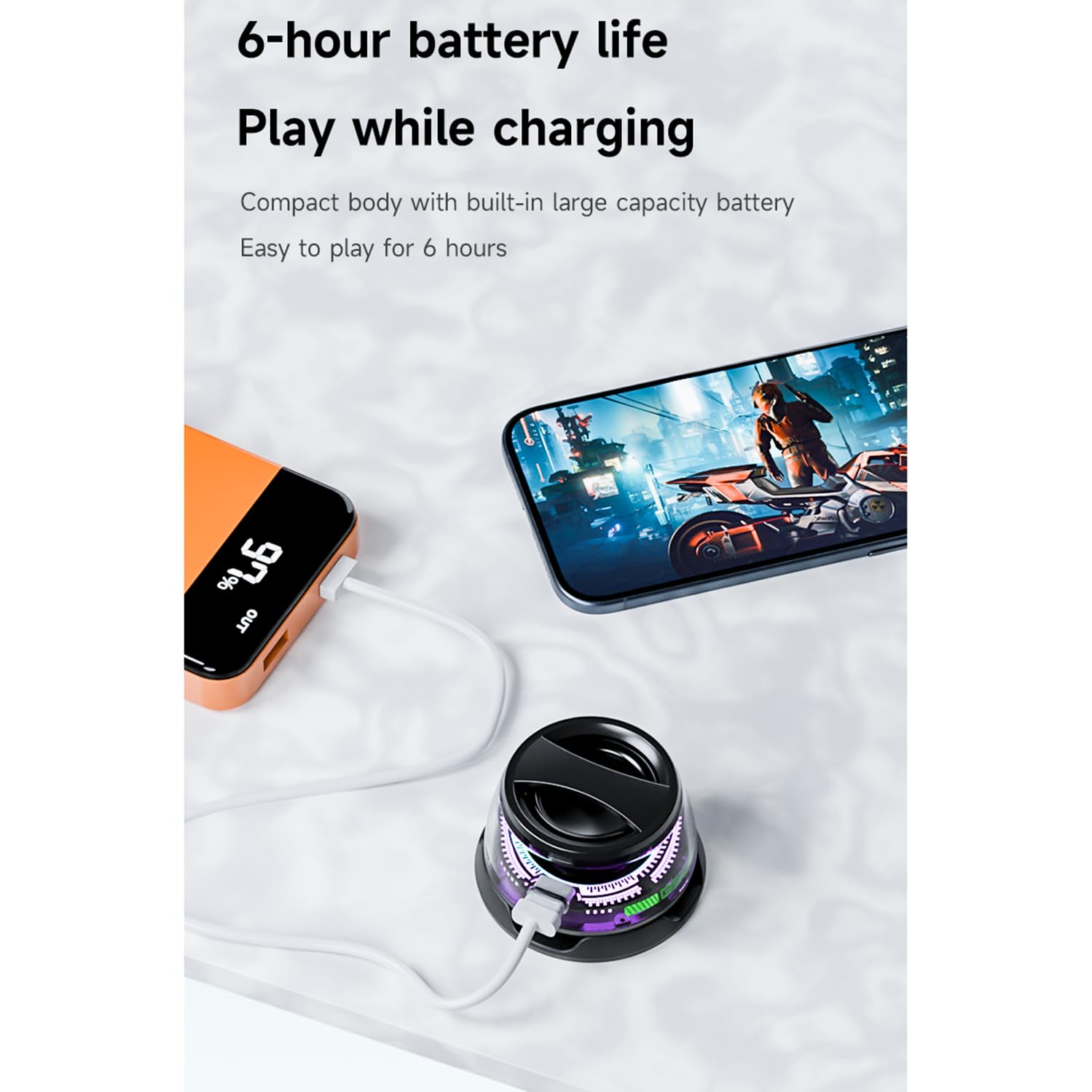 Hounyoln 2 Pcs Magnetic Bluetooth Speaker,Multifunctional Portable G200 Speaker With Multi Rgb Color Light Show 3D Surround Soun