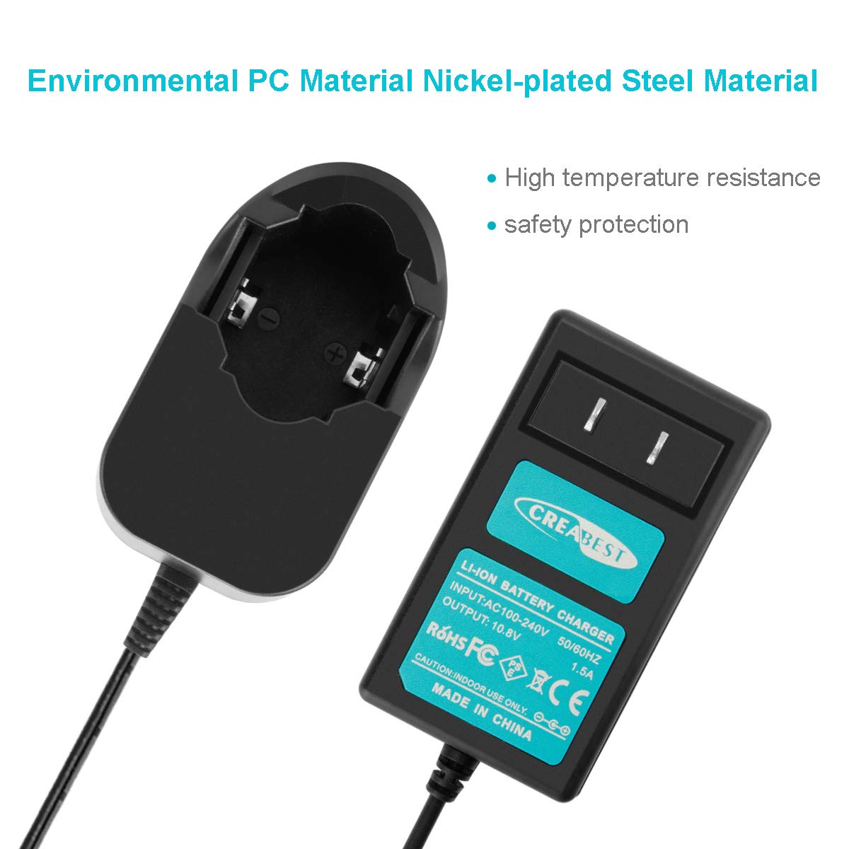 Creabest New 10.8V Battery Charger Compatible With Dremel 10.8V Li Ion Battery 855 01 855 02 8000 01 8001 01 8001 02 (Only For L