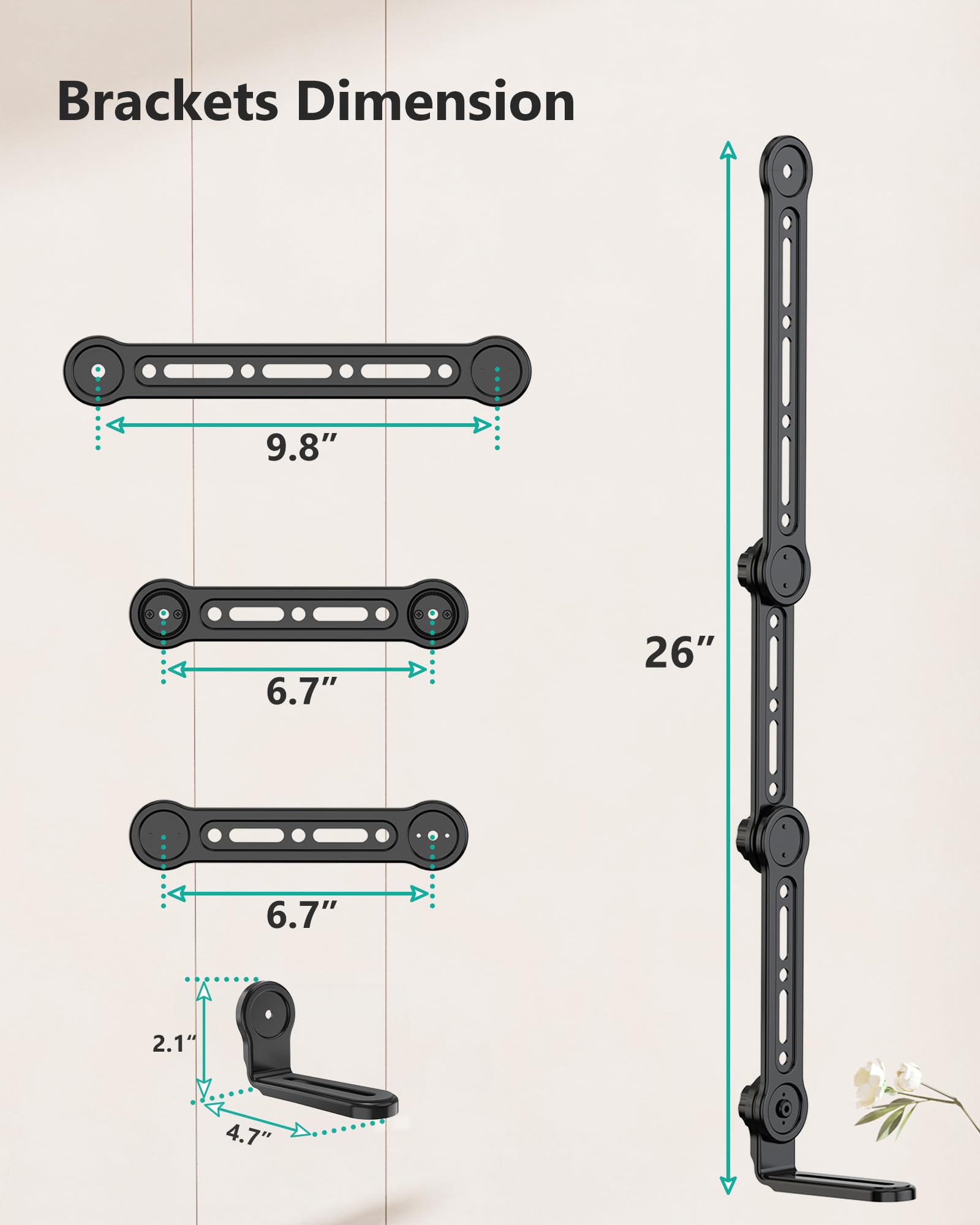 WALI Universal Sound Bar Mount   Compatible with Samsung, Sony, Vizio, Bose, LG, and Roku Sound Bars, Fits Most 23 90 Inch TVs, Adjustable Angle, Supports 33 lbs, Easy Installation, Black