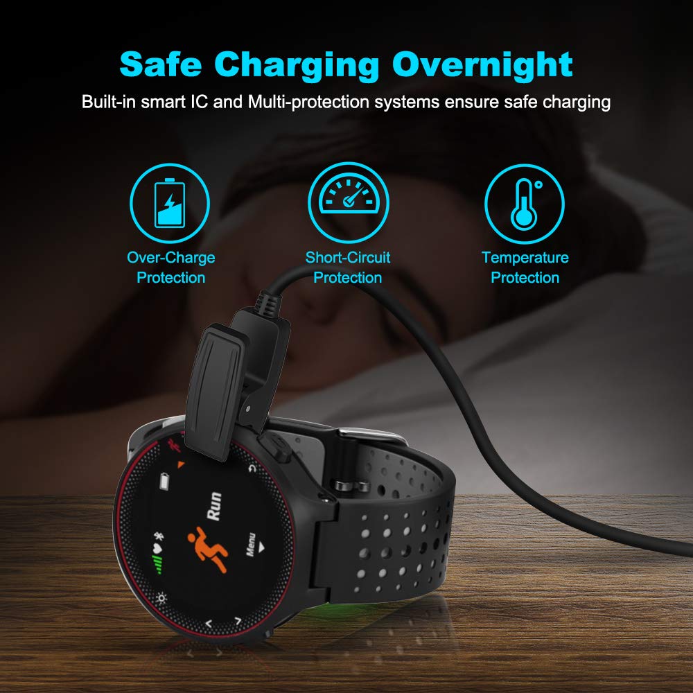 Tusita Charger Compatible With Garmin Forerunner 35 35J 230 235 630 645 Music 735Xt, Approach G10 S20, Vivomove Hr, Foreathlete