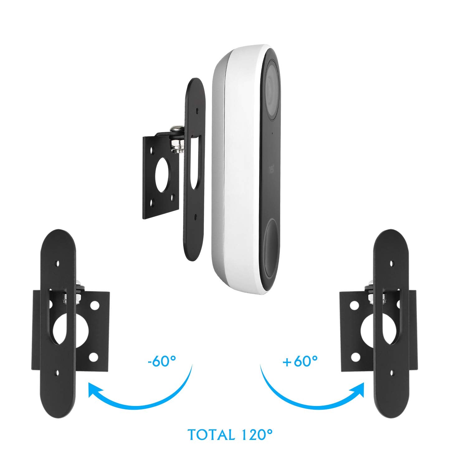 Popmas Horizontal Adjustable Mount For Google Nest Doorbell (Wired) Left 60 To Right 60 Degree Angle Adapter Bracket