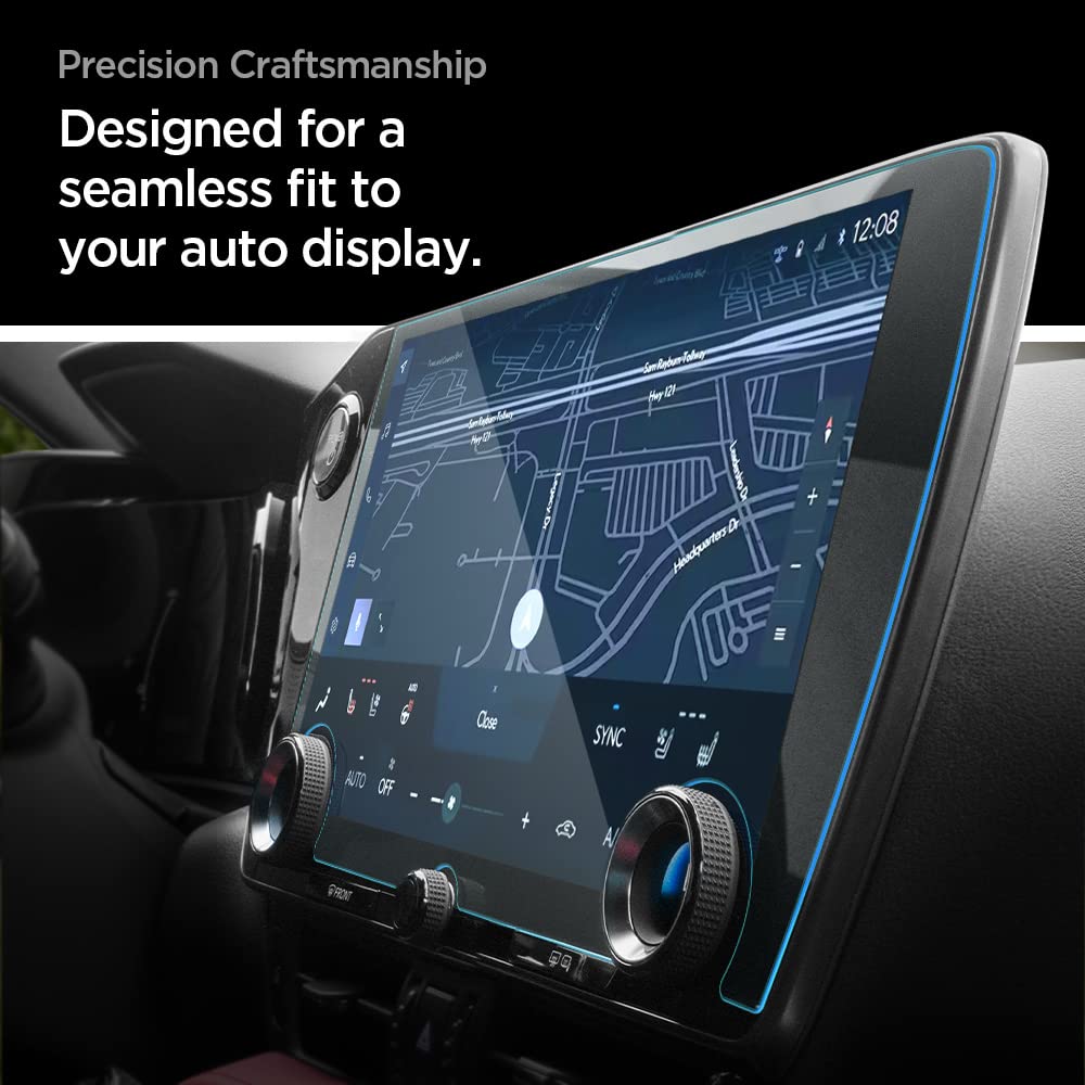 Spigen Tempered Glass Screen Protector [Glastr Slim] Designed For Lexus Nx (2022/2023/2024/2025) 14 Inch Dashboard Touchscreen   Crystal Clear