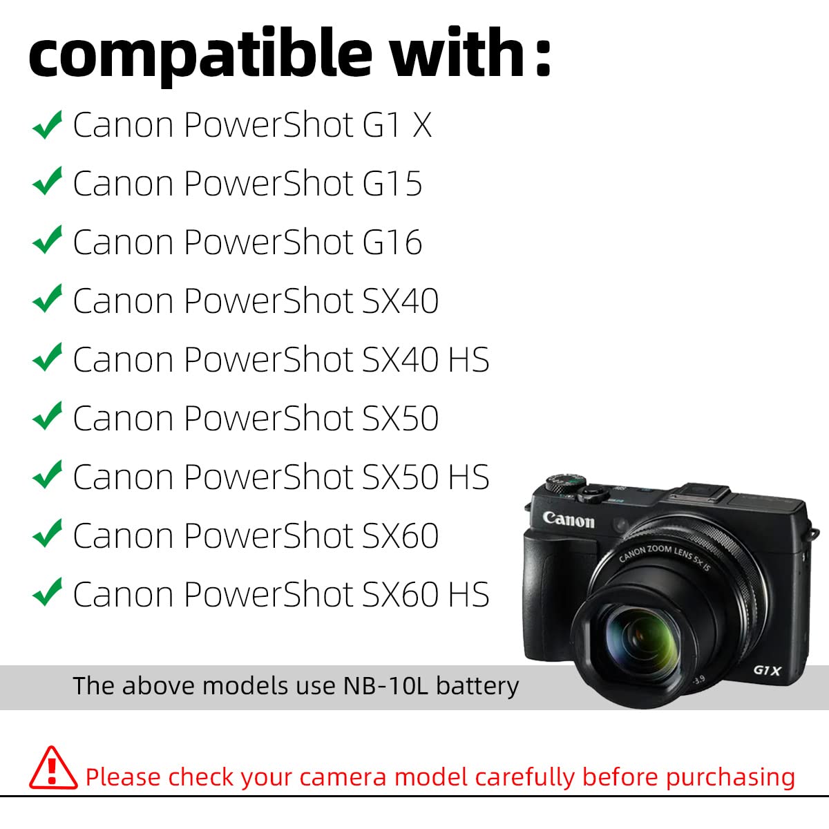 Glorich Ack Dc80 Replacement Ac Power Adapter Kit For Canon Powershot G1 X, G1X, G15, G16, Sx40, Sx40 Hs, Sx50, Sx50 Hs, Sx60 And Sx60 Hs Digital Cameras