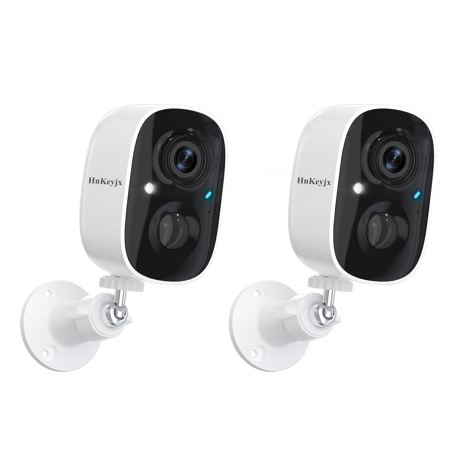 Hnkeyjx Security Cameras Wireless Outdoor 2 Pack, 1080P Wifi Surveillance Indoor Home Camera Battery Powered, Night Vision Ai Mo