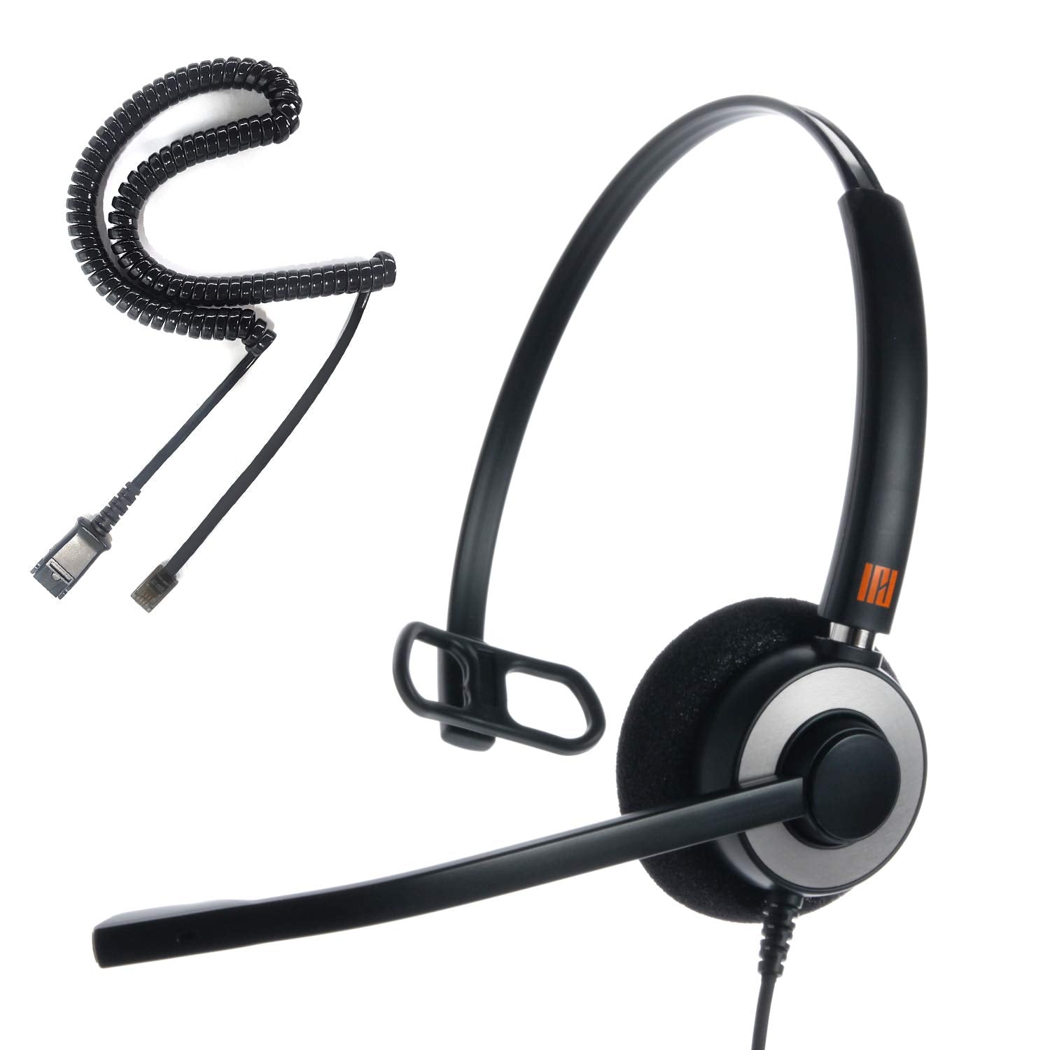 IPD IPH-160 Phone Headset with Noise Cancelling Microphone for Office and Call Center- Comapatible with Polycom VVX, Aastra,Avay