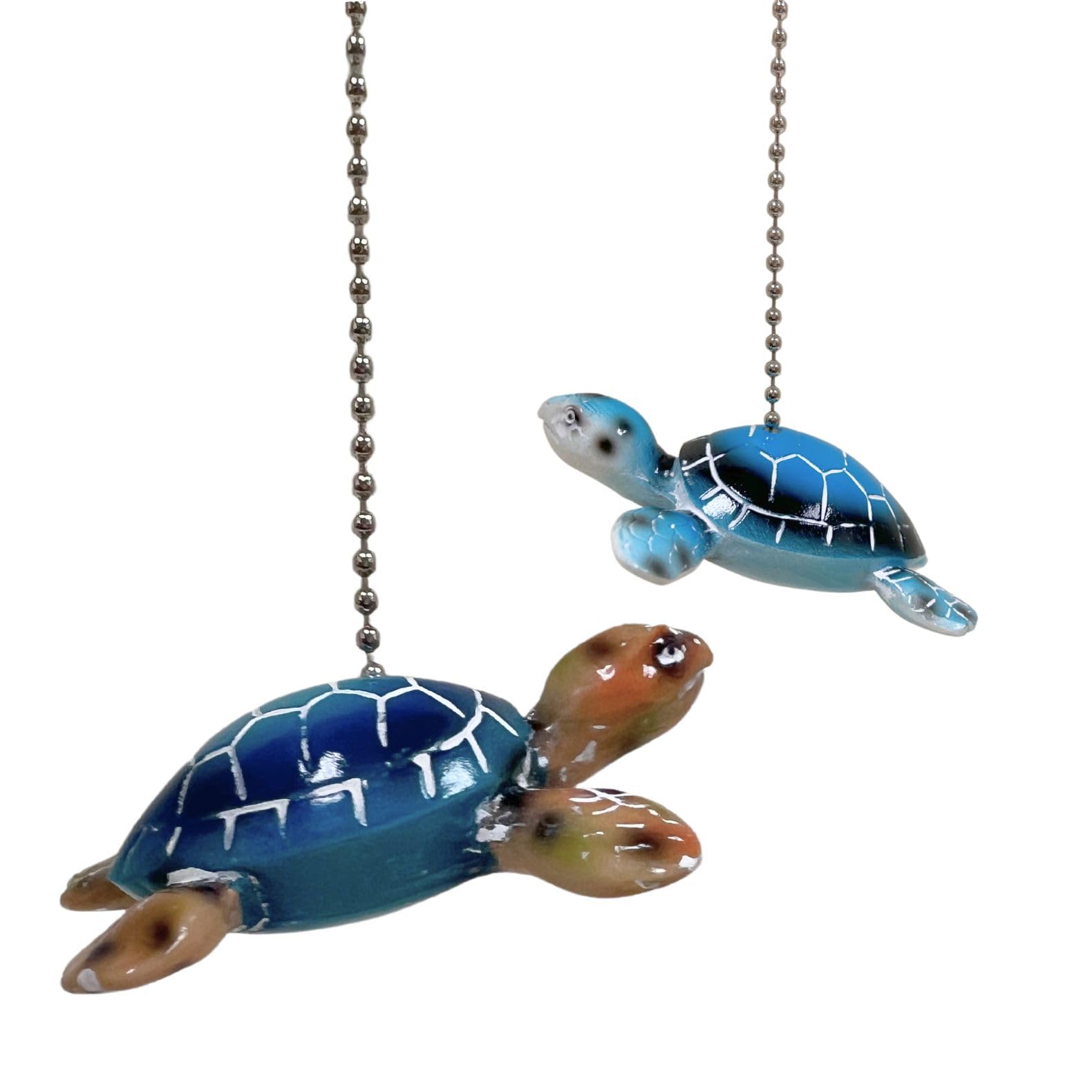 Bestgiftever Ceiling Fan And Light Fixtures Pull Chain Extender With Decorative Sea Turtle Duo Accents   Nautical Pull Chain Orn