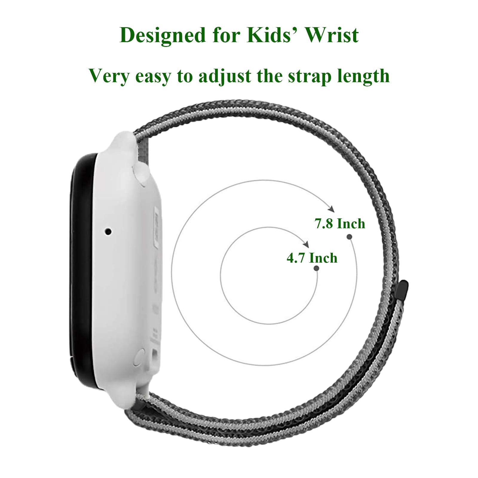 Owkey Kids Band Replacement Compatible For Gizmo Watch, Breathable Hook & Loop Nylon Watch Bands With Quick Release Pins, Compat