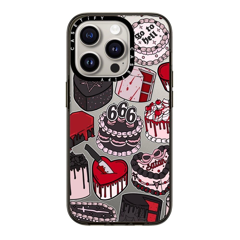 Casetify Compact Case For Iphone 15 Pro [2X Military Grade Drop Tested / 4Ft Drop Protection]   Spooky Cakes By Chiara Lb Art  