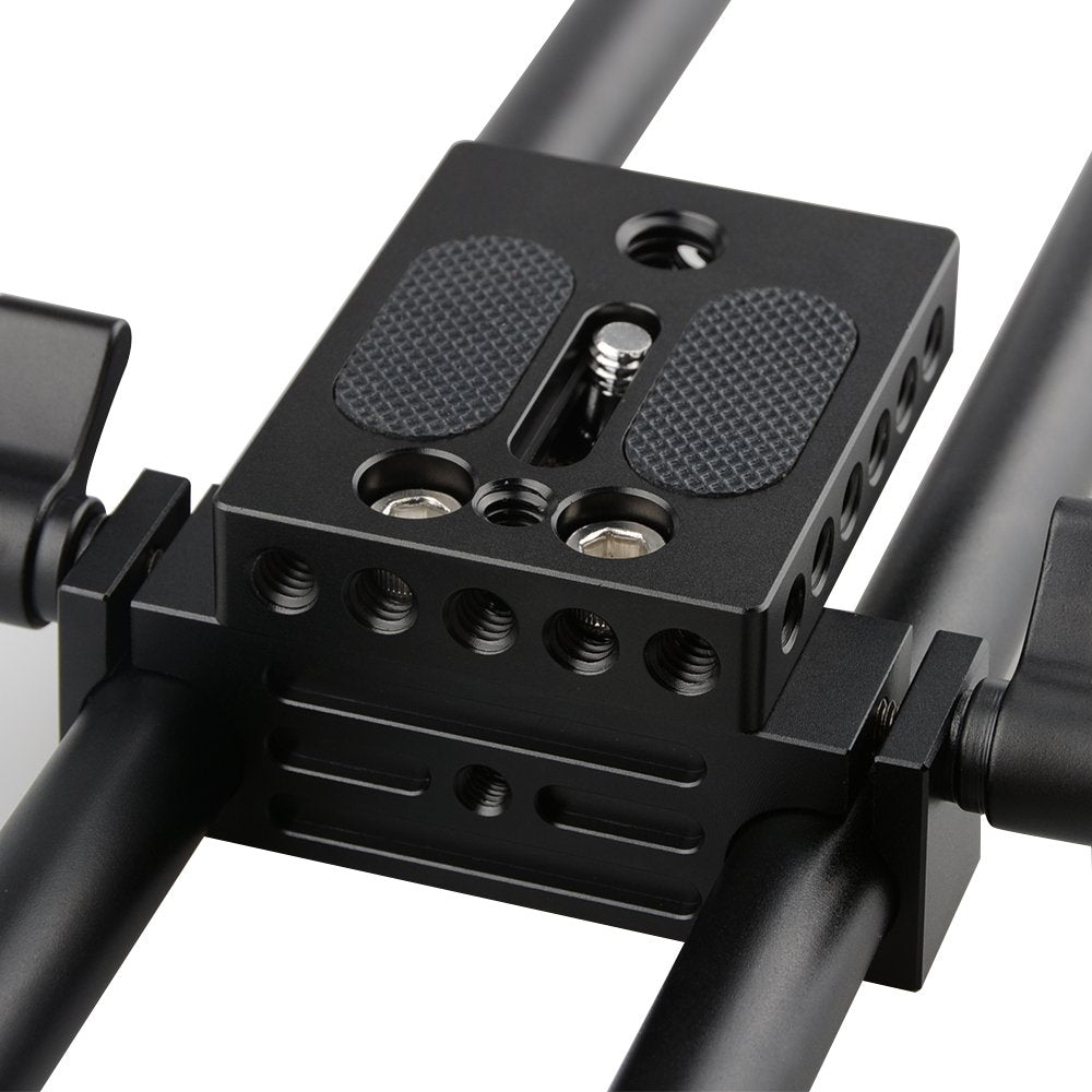 Camvate Camera Baseplate With 15Mm Railblock For Dslr Rig 15Mm Rod Rail Support System   1236