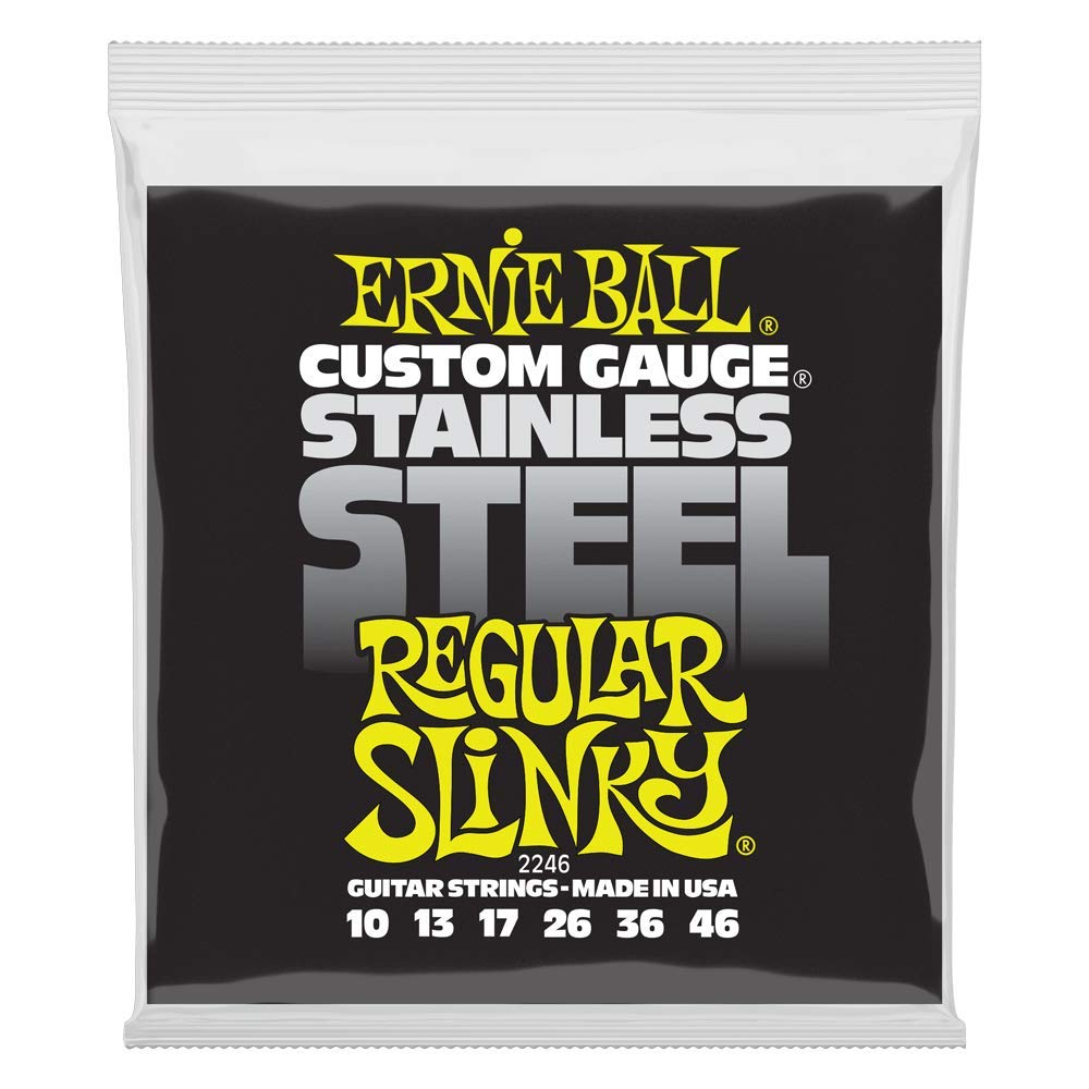 Ernie Ball Regular Slinky Stainless Steel Electric Guitar Strings, 10 46 Gauge (P02246)