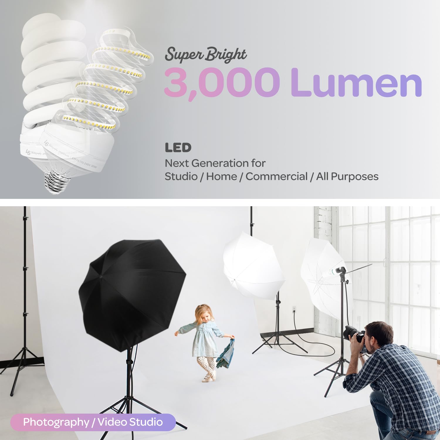 Limostudio (Led Super Bright) 2400W Output Photo Studio Softbox Continuous Remote Lighting, 3200K To 5500K Color Temperature & B