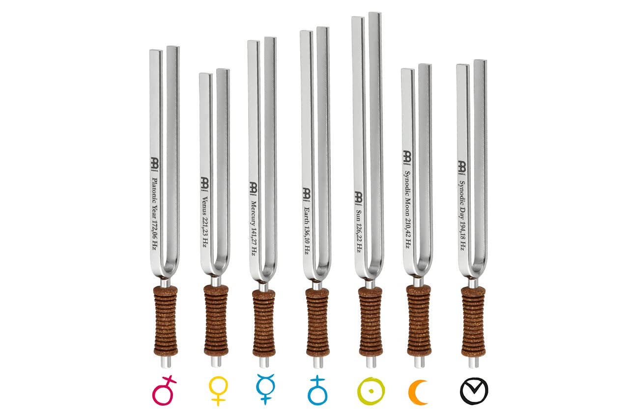 Meinl Sonic Energy Planetary Tuned Tuning Fork Set   7 Piece Chakra Set With Case