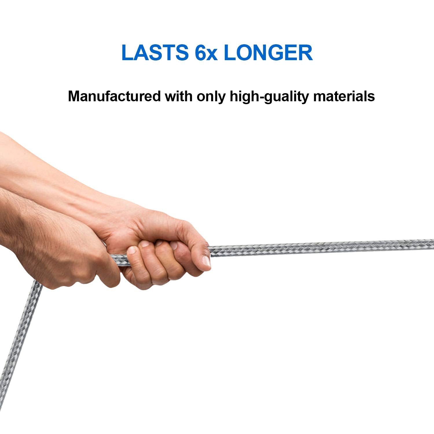 Cugunu Iphone Charger, 5 Pack 3/3/6/6/10Ft Apple Mfi Certified Usb Lightning Cable Nylon Braided Fast Charging Cord Compatible For Iphone 14/13/12/11/X/Max/8/7/6/5/Se/Plus/Ipad   Gray