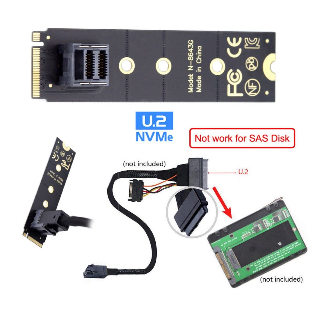 Chenyang Cy U.2 Sff 8639 Kit,M.2 Nvme Pcie4.0 Ssd To Sff 8643 Adapter For Mainboard Ssd 750 P3600 P3700 Mini Sas Hd 22X80Mm