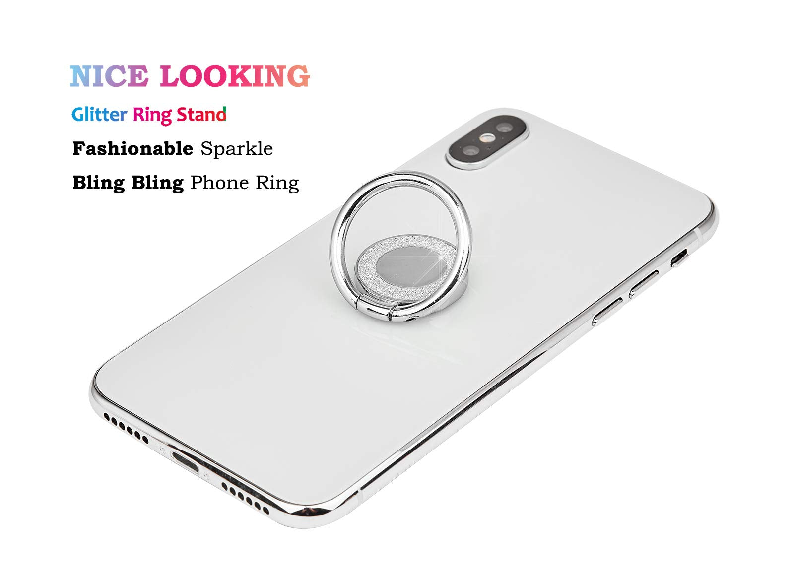 Lenoup Glitter Bling Bling Phone Ring Holder,Sparkle Phone Ring Kickstand, Cell Phone Finger Ring Grip For Almost All Phones/Pad