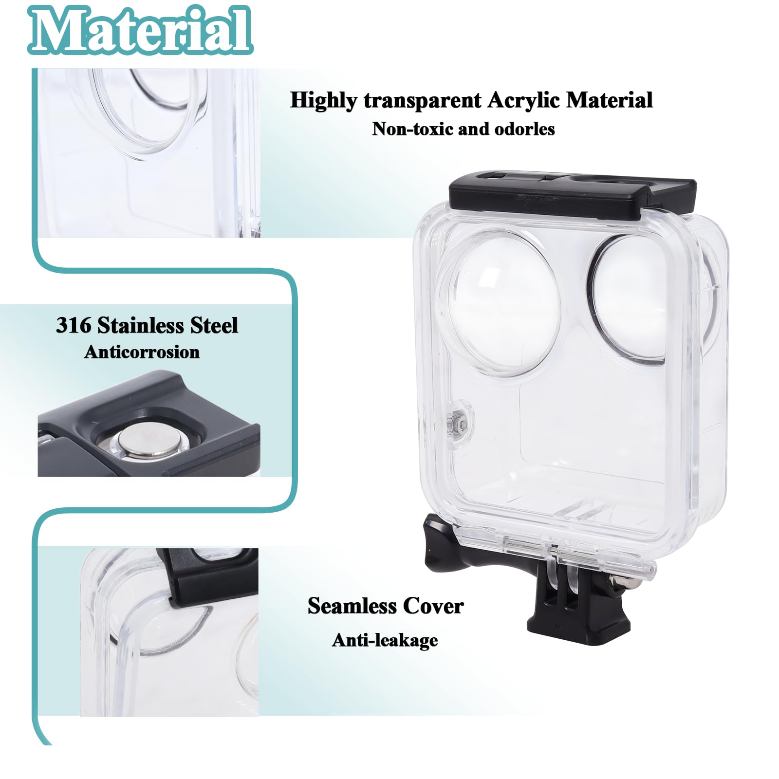 Underwater Housing Case Compatible With Goproo Max Waterproof 360 Case Panorama Camera Protective Shell 40M/131Ft Water Thght Fo