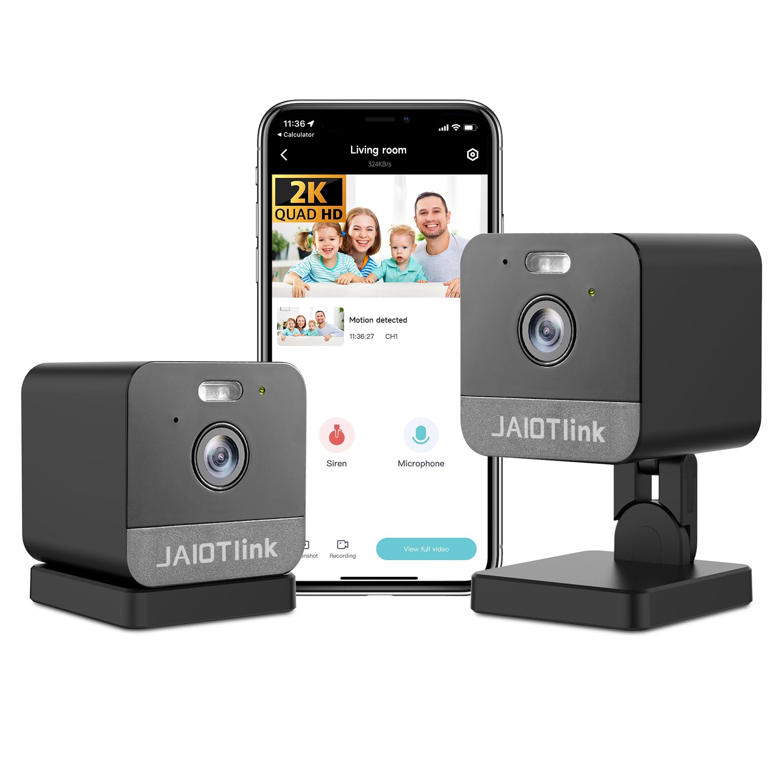 Jaiotlink 2K 2.4G/5G Dual Band Security Camera Indoor, Plug In Cameras For Home Security, Baby/Pet Wifi Camera With Phone App, S