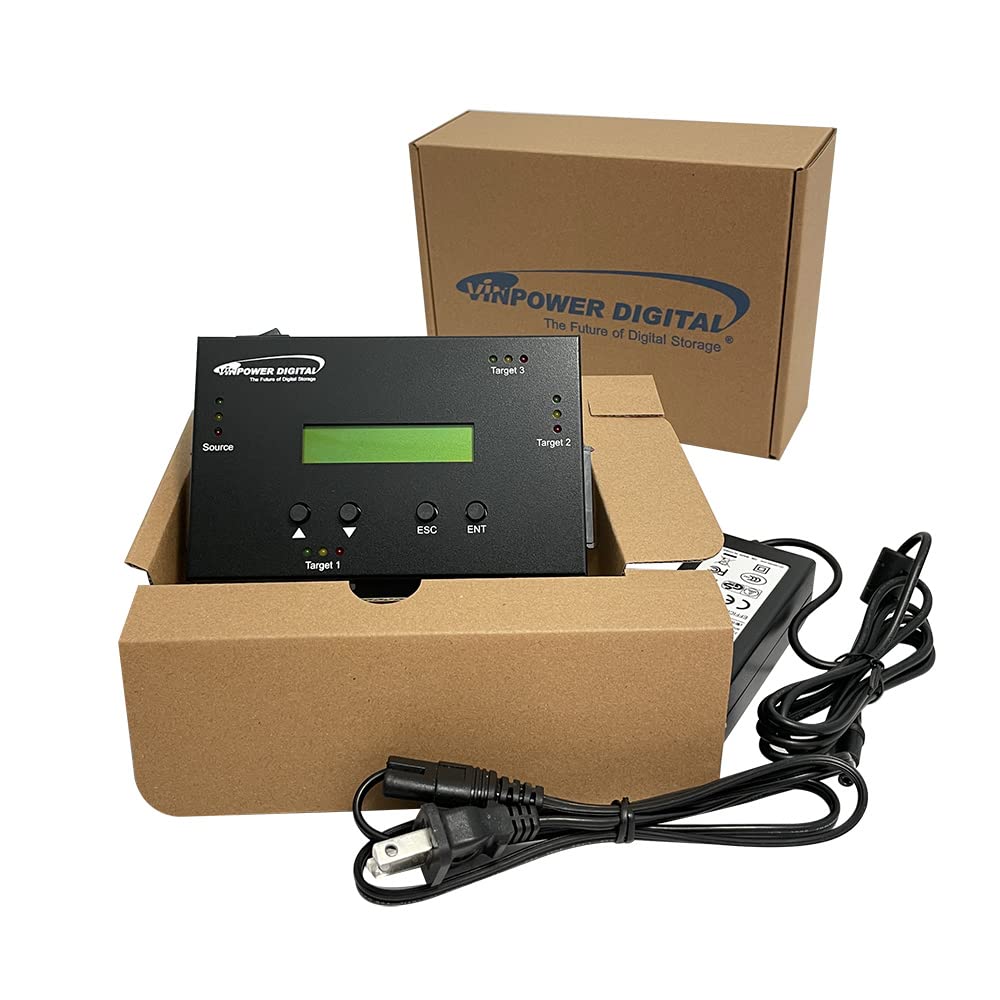 Vinpower Digital 1 To 3 Sata 2.5'' & 3.5'' Hard Disk Drive/Solid State Drive (Hdd/Ssd) Clone Duplicator And Dod Level Eraser