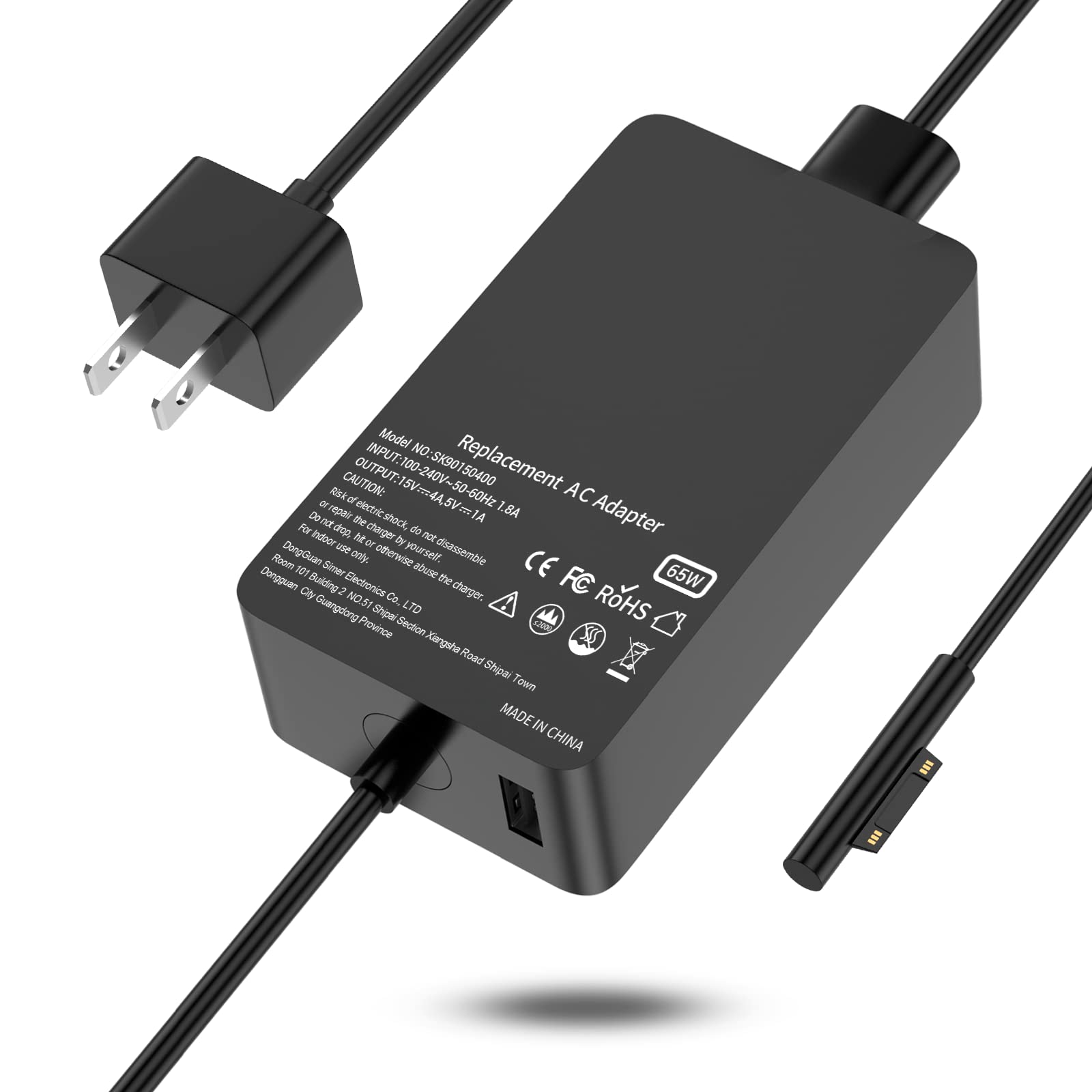 65W Surface Pro Charger Compatible With Surface Pro 9 8 3 7 6 5 4 X Microsoft Surface Charger Windows Surface Laptop Charger 1 2 3 4 With 5V 1A Usb Charging Port Led 65W 44W 36W Power Supply Cord