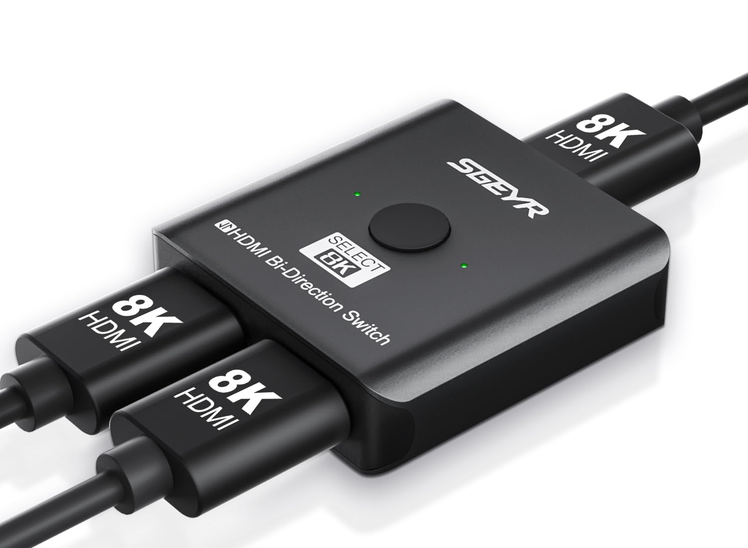 Sgeyr Hdmi Switch, 8K Hdmi Switcher 2 In 1 Out,Hdmi 2.1 Switch Selector,Aluminum Hdmi 2.1 Splitter Bi Directional Ultra Hd, Support 8K@60Hz,48Gbps, Compatible With Ps5/4,Xbox,Roku