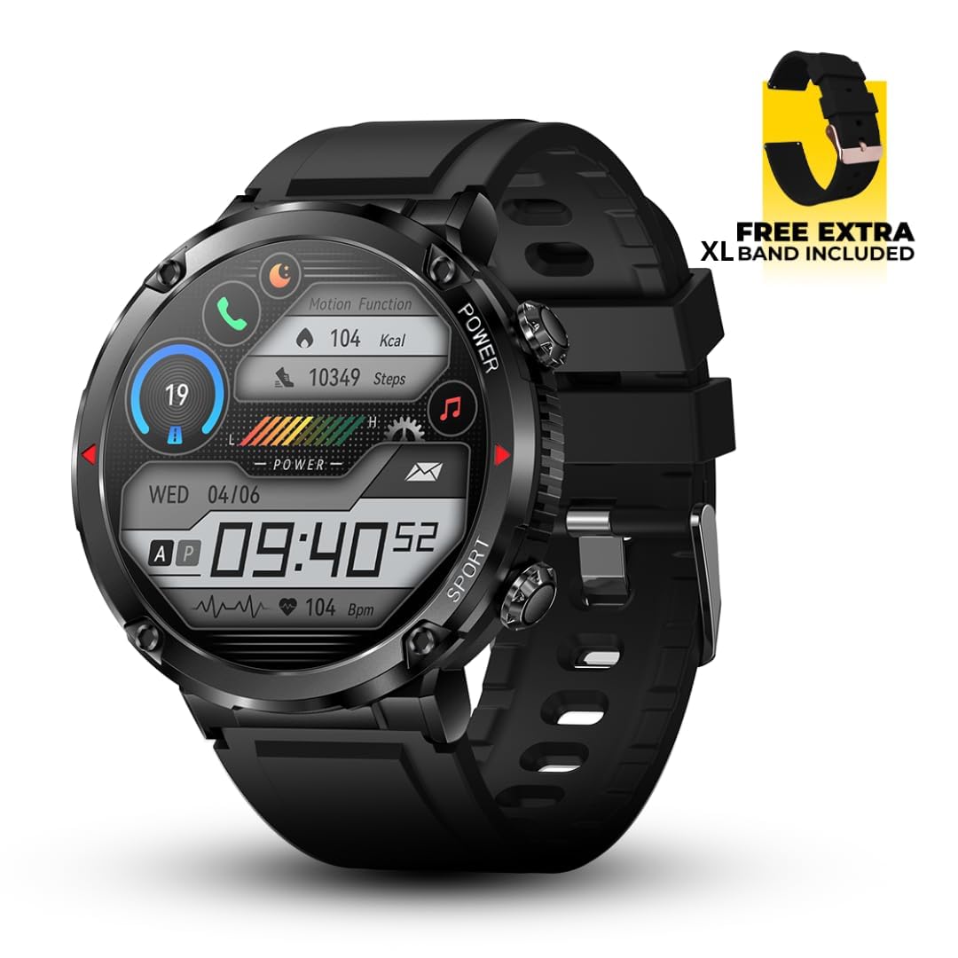 Alphagear Bravo Xl Smartwatch For Iphone & Android, Rugged Smart Watch (Answer/Make Call), 24/7 Wellness Tracker With 1.69'' Amo