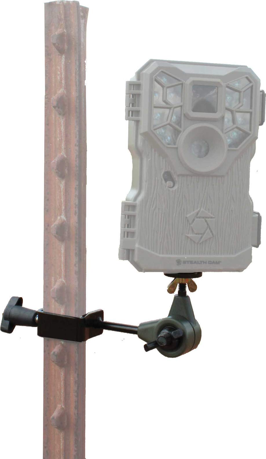 Hme Products T Post Trail Camera Holder (4 Pack) Bundle With Card Reader (5 Items)