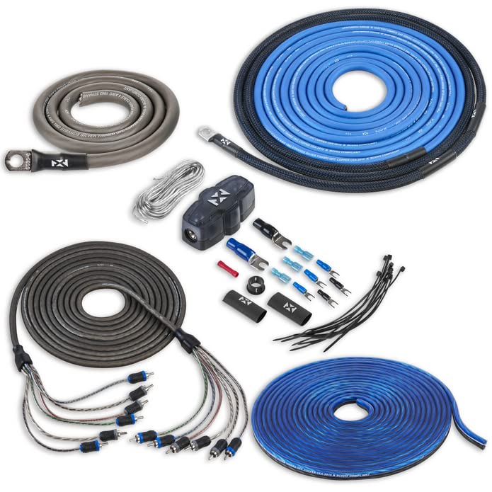 Nvx True 4 Gauge Awg 100% Ofc Complete Amplifier Wiring Kit With 5/6 Channel Rca Cable   Xkit46