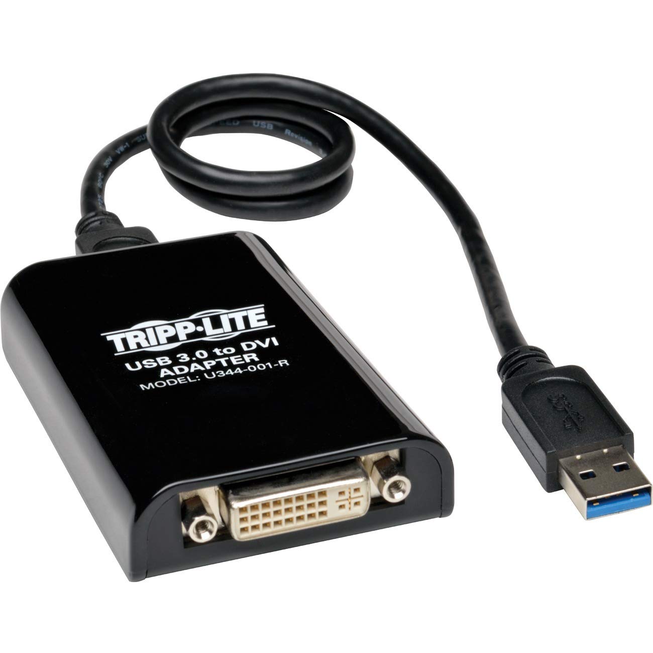 Tripp Lite Usb 3.0 Superspeed To Vga Dvi Adapter 512Mb Sdram   2048X1152,1080P(U344 001 R),Single Monitor,Black