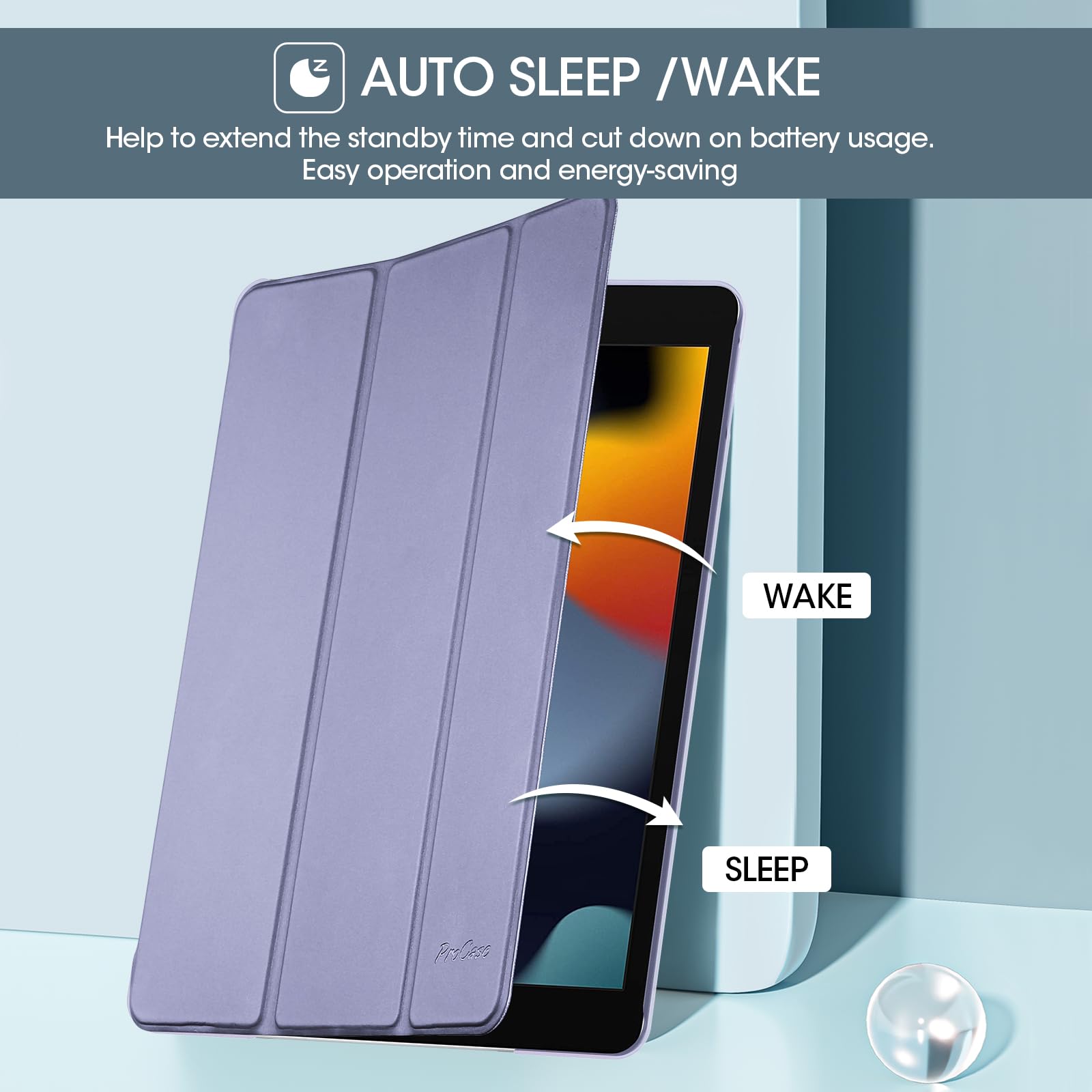 Procase For Ipad 9Th Generation 2021/ Ipad 8Th Generation 2020/ Ipad 7Th Generation 2019 Case, Ipad 10.2 Case Ipad Cover 9Th Generation  Lightpurple