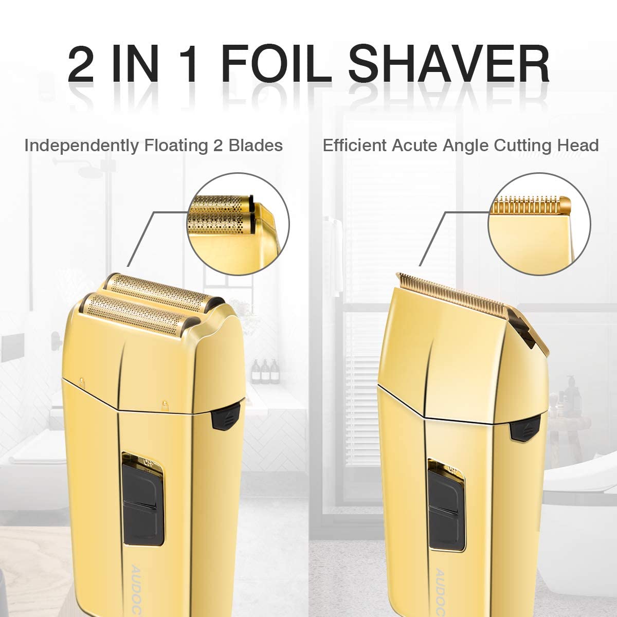 2 In 1 Professional Men'S Electric Shaver Razor Foil Shaver Bald Head Shaver Barber Professional Hair Beard Trimmer Grooming Kit