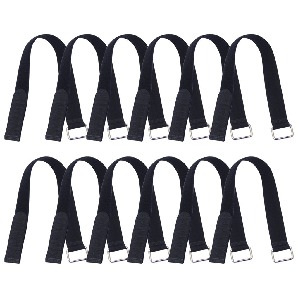 Vigaer 18 Inch Cable Straps And Cinch Cable Ties, 12 Pcs Reusable Hook And Loop Fastening Nylon Cable Tie Wraps