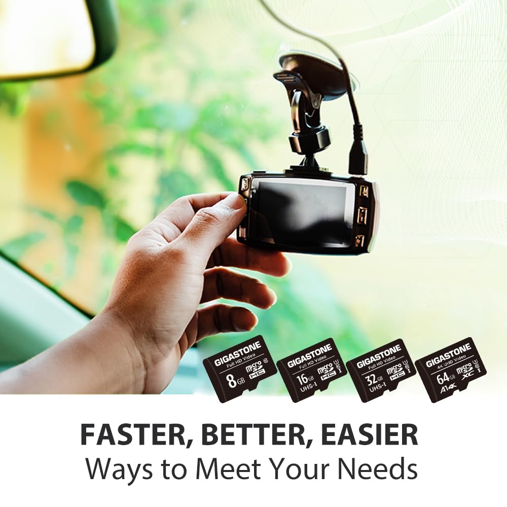 Gigastone 32Gb 5-Pack Micro Sd Card, Full Hd Video, Surveillance Security Cam Action Camera Drone, 90Mb/S Micro Sdhc Uhs-I U1 C1